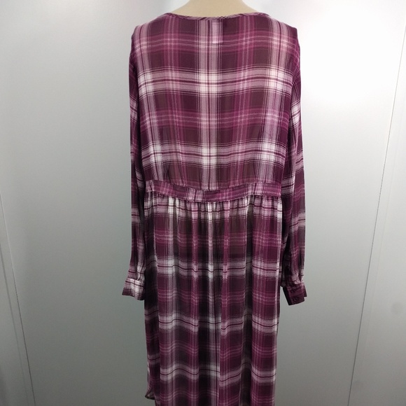 Torrid Dress Plaid Button Up Sheer 2X - Picture 3 of 8